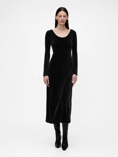 Gap Studio Velvet Midi Dress In Black