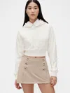Gap Studio Vintagesoft Cropped Hoodie In Off White