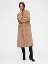 Gap Studio Wool-blend Double-breasted Coat In Brown