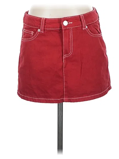 Pre-owned Garage Denim Skirt In Red