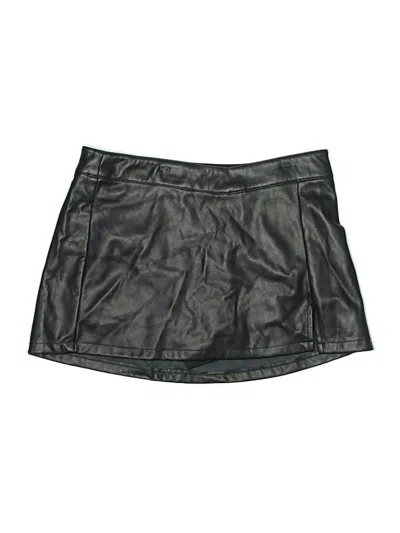 Pre-owned Garage Faux Leather Skirt In Black