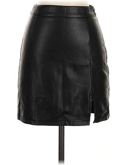 Pre-owned Garage Faux Leather Skirt In Black