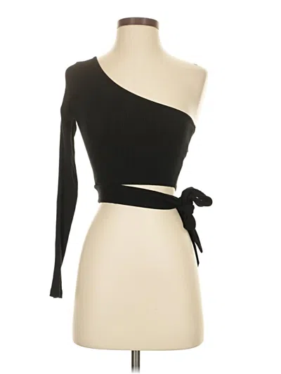 Pre-owned Garage Long Sleeve Top Black One Shoulder Neckline Tops
