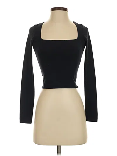 Pre-owned Garage Long Sleeve Top Black Square Neckline Tops