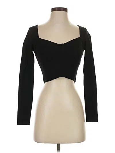 Pre-owned Garage Long Sleeve Top Black Sweetheart Neckline Tops
