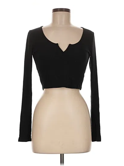 Pre-owned Garage Long Sleeve Top Black Sweetheart Neckline Tops