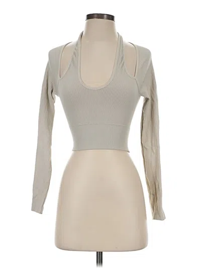 Pre-owned Garage Long Sleeve Top Gray Keyhole Neckline Tops