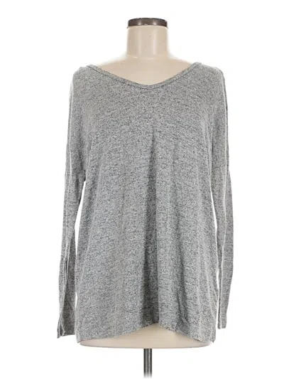 Pre-owned Garage Long Sleeve Top Gray V-neck Tops