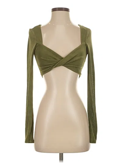Pre-owned Garage Long Sleeve Top Green Sweetheart Neckline Tops