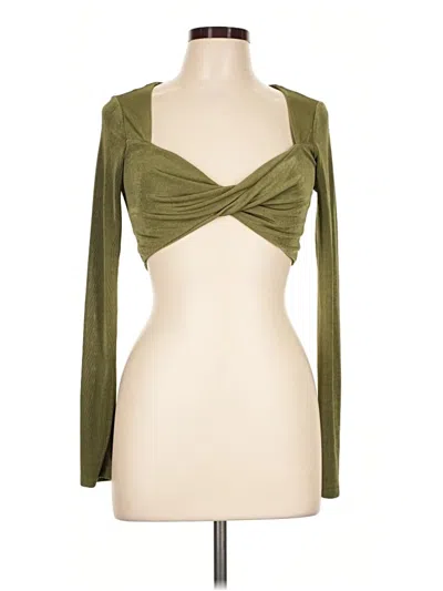 Pre-owned Garage Long Sleeve Top Green Sweetheart Neckline Tops