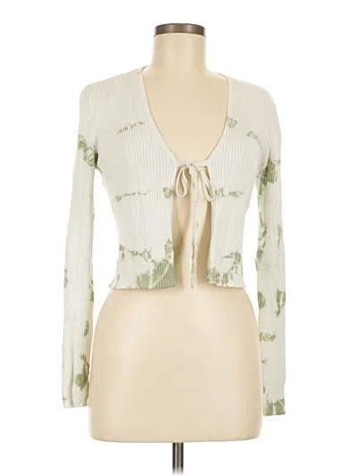 Pre-owned Garage Long Sleeve Top Ivory Plunge Neckline Tops