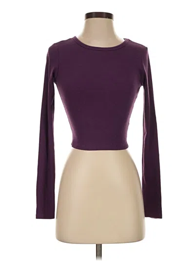 Pre-owned Garage Long Sleeve Top Purple Boatneck Tops