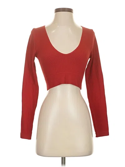 Pre-owned Garage Long Sleeve Top Red Sweetheart Neckline Tops