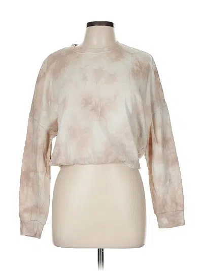 Pre-owned Garage Long Sleeve Top Tan Mock Neckline Tops In Brown