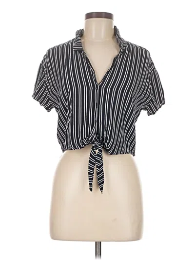 Pre-owned Garage Short Sleeve Blouse In Black