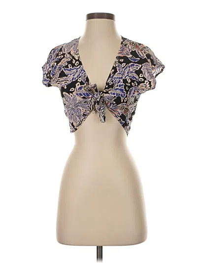 Pre-owned Garage Short Sleeve Blouse In Purple