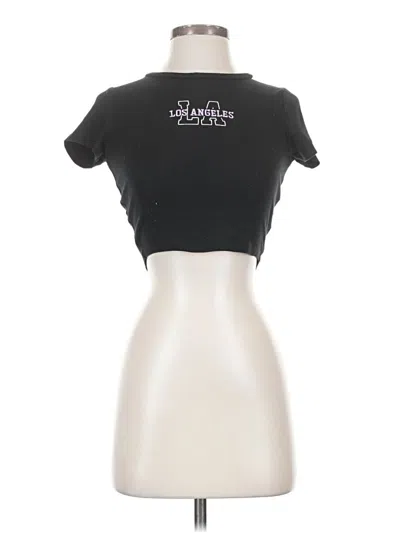 Pre-owned Garage Short Sleeve Top Black Keyhole Neckline Tops