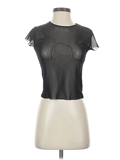 Pre-owned Garage Short Sleeve Top Black Keyhole Neckline Tops