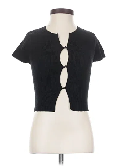 Pre-owned Garage Short Sleeve Top Black Keyhole Neckline Tops