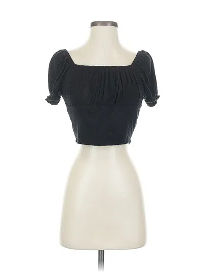 Pre-owned Garage Short Sleeve Top Black Sweetheart Neckline Tops