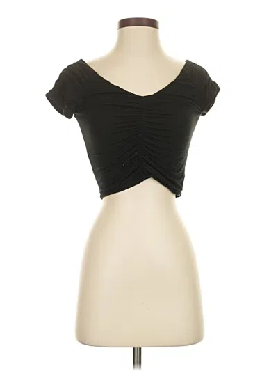 Pre-owned Garage Short Sleeve Top Black Sweetheart Neckline Tops