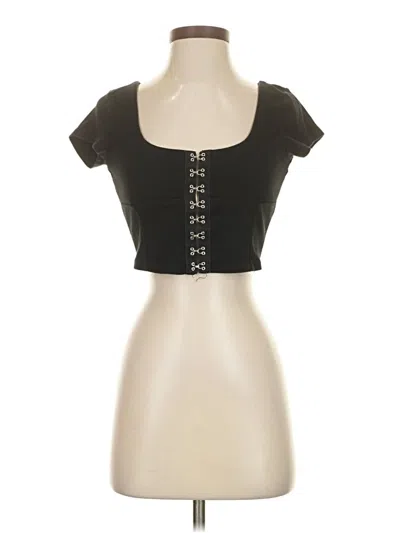 Pre-owned Garage Short Sleeve Top Black Sweetheart Neckline Tops