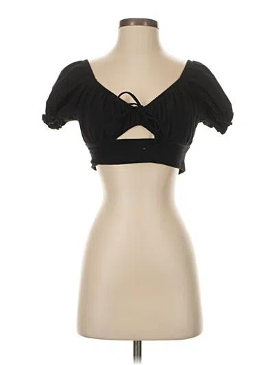 Pre-owned Garage Short Sleeve Top Black Sweetheart Neckline Tops