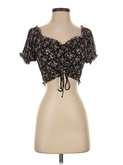 Pre-owned Garage Short Sleeve Top Black Sweetheart Neckline Tops