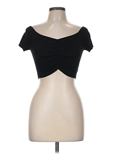 Pre-owned Garage Short Sleeve Top Black Sweetheart Neckline Tops