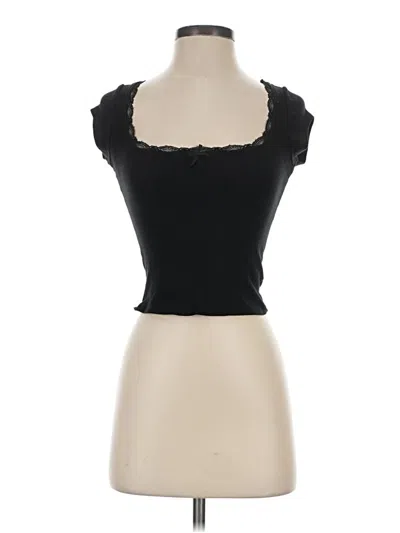 Pre-owned Garage Short Sleeve Top Black Sweetheart Neckline Tops