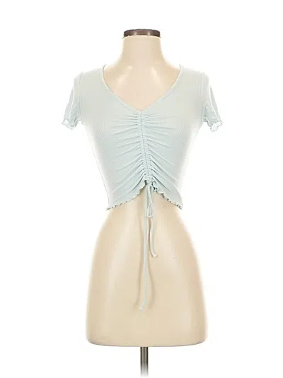 Pre-owned Garage Short Sleeve Top Blue Sweetheart Neckline Tops