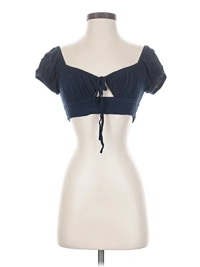 Pre-owned Garage Short Sleeve Top Blue Sweetheart Neckline Tops