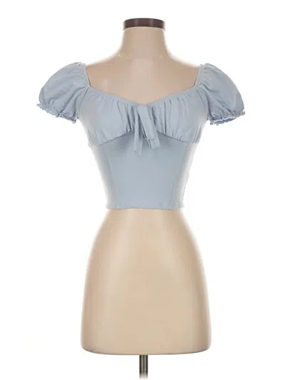 Pre-owned Garage Short Sleeve Top Blue Sweetheart Neckline Tops