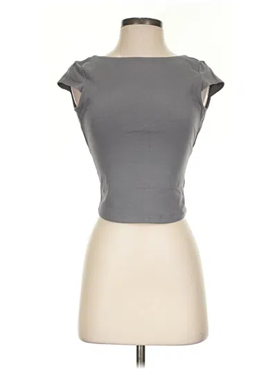 Pre-owned Garage Short Sleeve Top Gray Boatneck Tops
