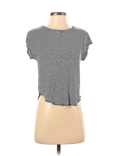 Pre-owned Garage Short Sleeve Top Gray Keyhole Neckline Tops