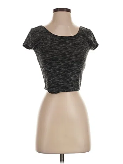 Pre-owned Garage Short Sleeve Top Gray Scoop Neck Tops