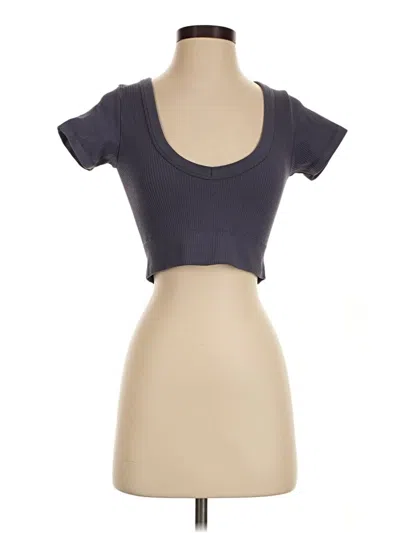 Pre-owned Garage Short Sleeve Top Gray Sweetheart Neckline Tops