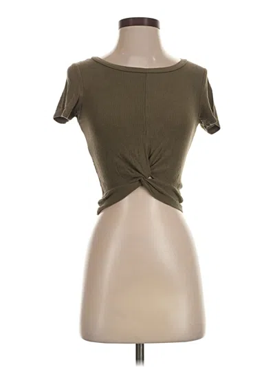 Pre-owned Garage Short Sleeve Top Green Sweetheart Neckline Tops