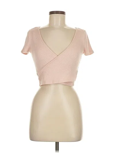 Pre-owned Garage Short Sleeve Top Pink Sweetheart Neckline Tops