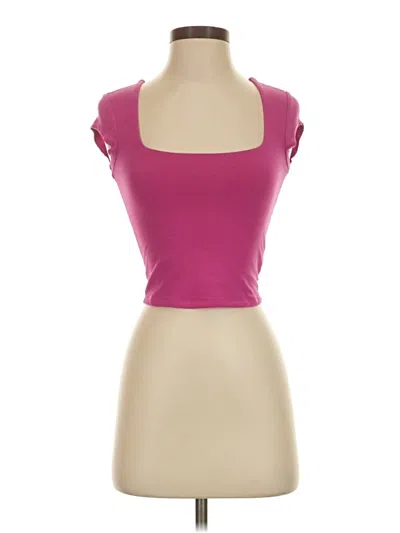 Pre-owned Garage Short Sleeve Top Pink Sweetheart Neckline Tops