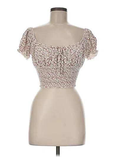 Pre-owned Garage Short Sleeve Top Silver Sweetheart Neckline Tops