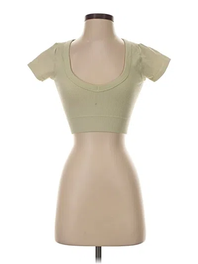 Pre-owned Garage Short Sleeve Top Tan Sweetheart Neckline Tops