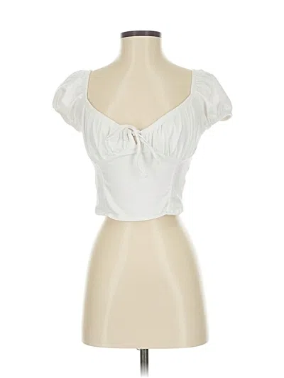 Pre-owned Garage Short Sleeve Top White Sweetheart Neckline Tops
