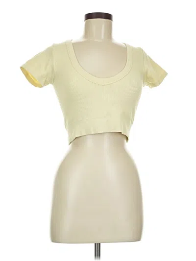 Pre-owned Garage Short Sleeve Top Yellow Sweetheart Neckline Tops