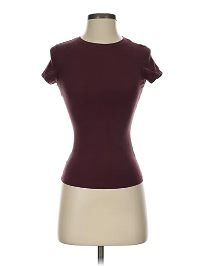 Pre-owned Garage Short Sleeve Turtleneck In Burgundy