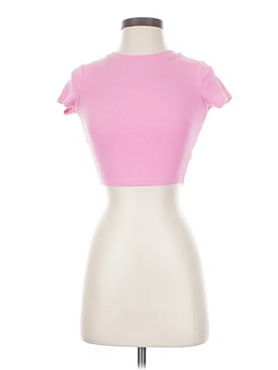 Pre-owned Garage Short Sleeve Turtleneck In Pink