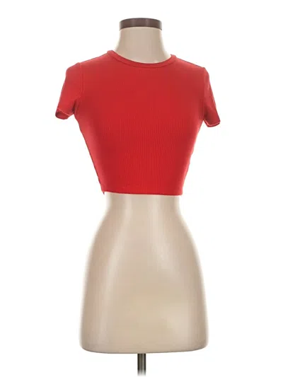 Pre-owned Garage Short Sleeve Turtleneck In Red