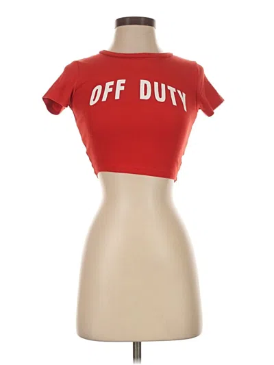 Pre-owned Garage Short Sleeve Turtleneck In Red