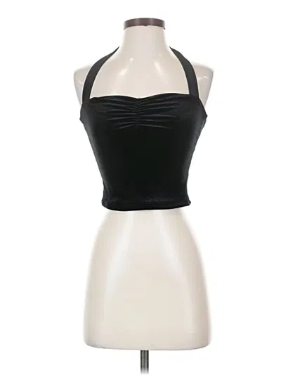 Pre-owned Garage Sleeveless Top Black Halter Neckline Tops