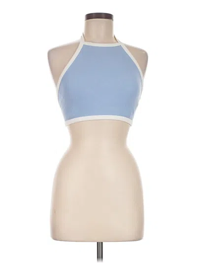 Pre-owned Garage Sleeveless Top Blue Halter Neckline Tops